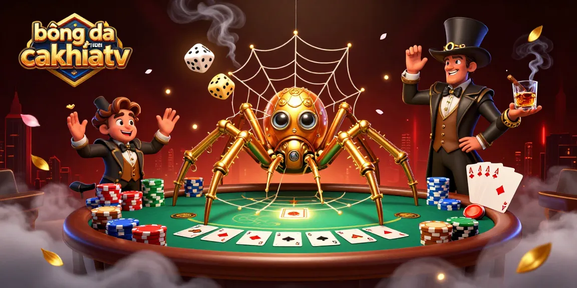 Bóng đá trực tuyến cakhiatv spins an animated world of poker and chance, showcasing vibrant casino excitement.