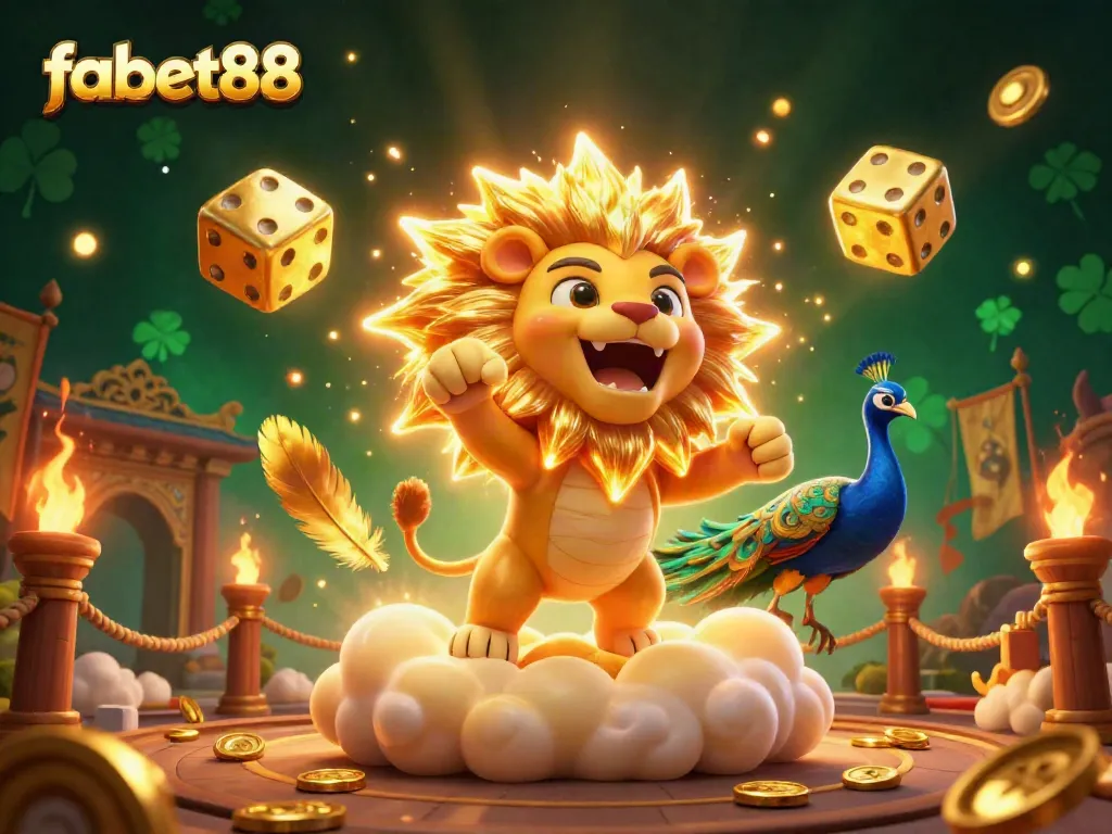Experience thrilling wins at fabet88 with vibrant casino elements and golden imagery.