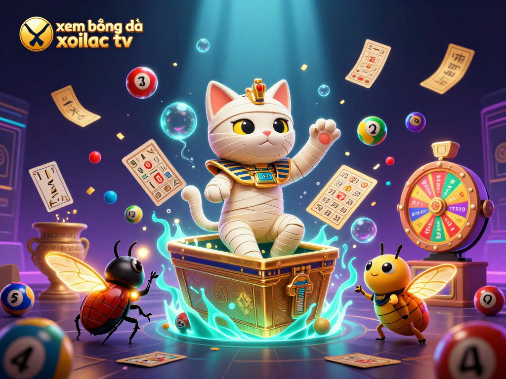 Engage with xem bóng đá xoilac tv as a thrilling 3D illustration featuring unique Egyptian casino characters.