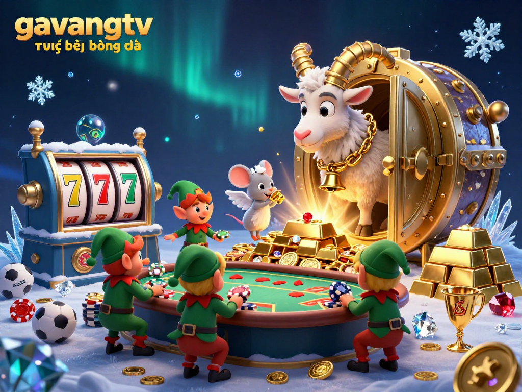 Experience the thrill of sports betting with gavangtv trực tiếp bóng đá in a vibrant 3D casino scene.