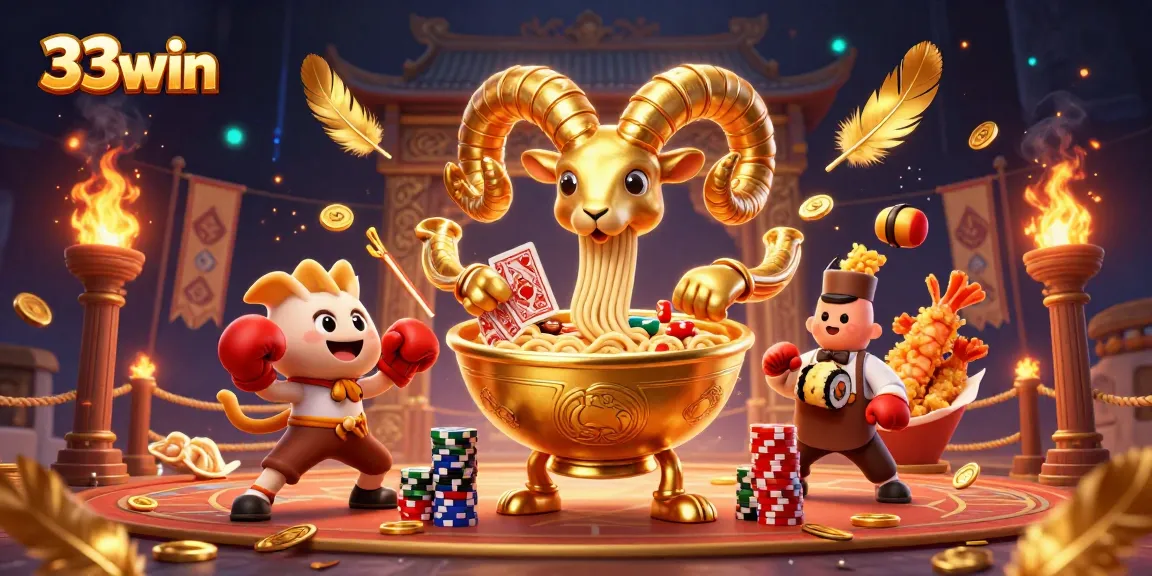 Engage in thrilling gameplay experiences at 33win, featuring vibrant characters in a lively casino scene.